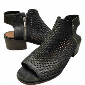 Lucky Brand Black Perforated Women's Ankle Boots